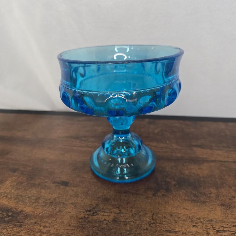Vintage Indiana Glass Company 5" Horizon Blue Glass Wedding Bowl